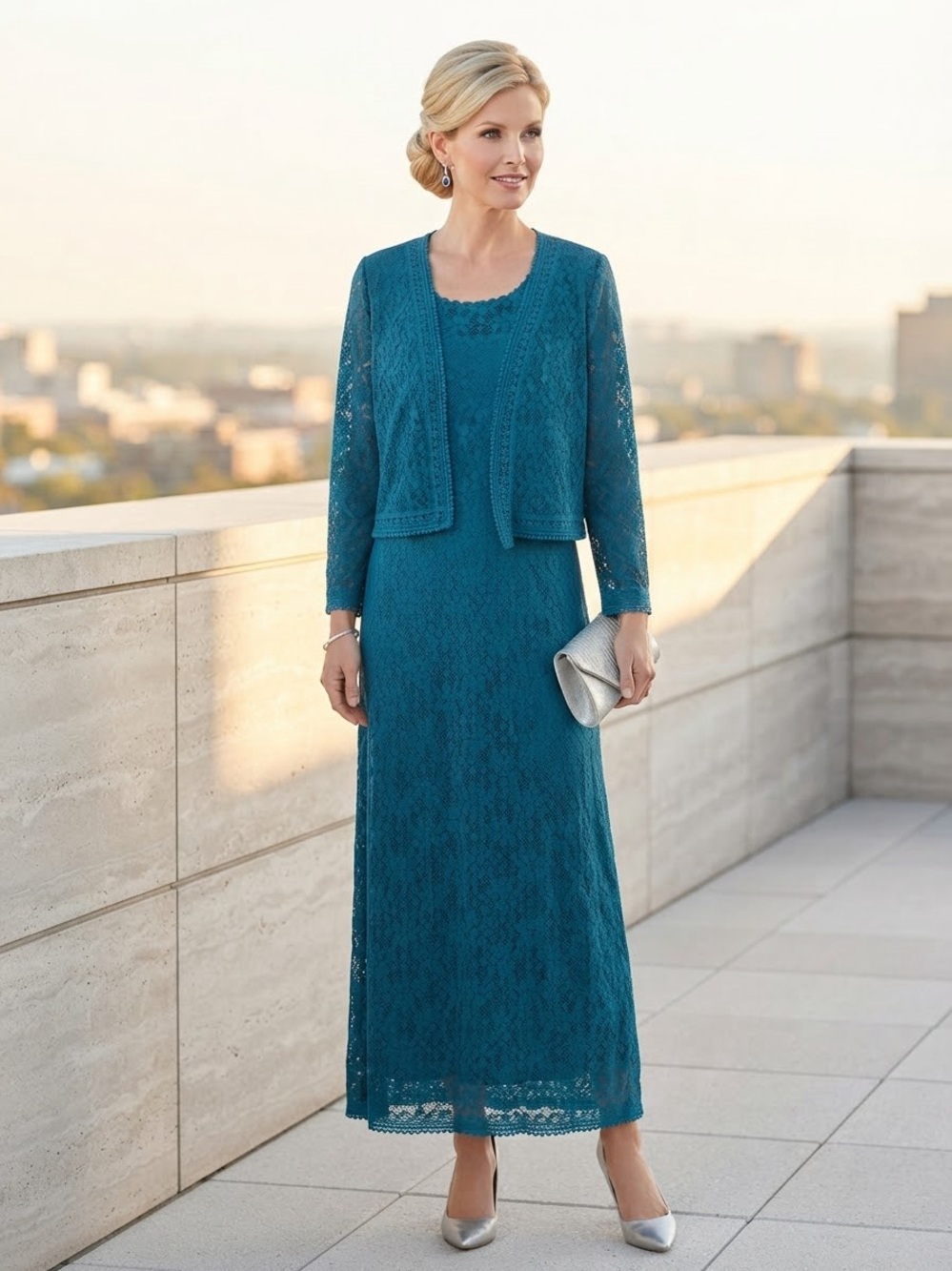 Bridgehampton Isaac Mizrahi Live! Lace Dress Set L